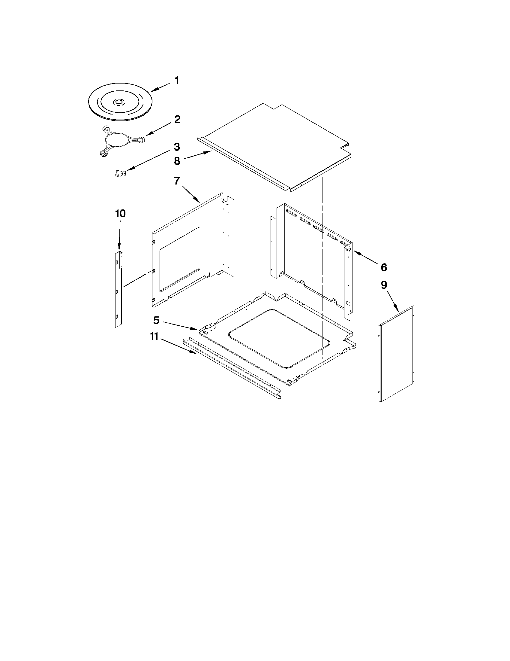 TOP SUPPORT AND TURNTABLE PARTS