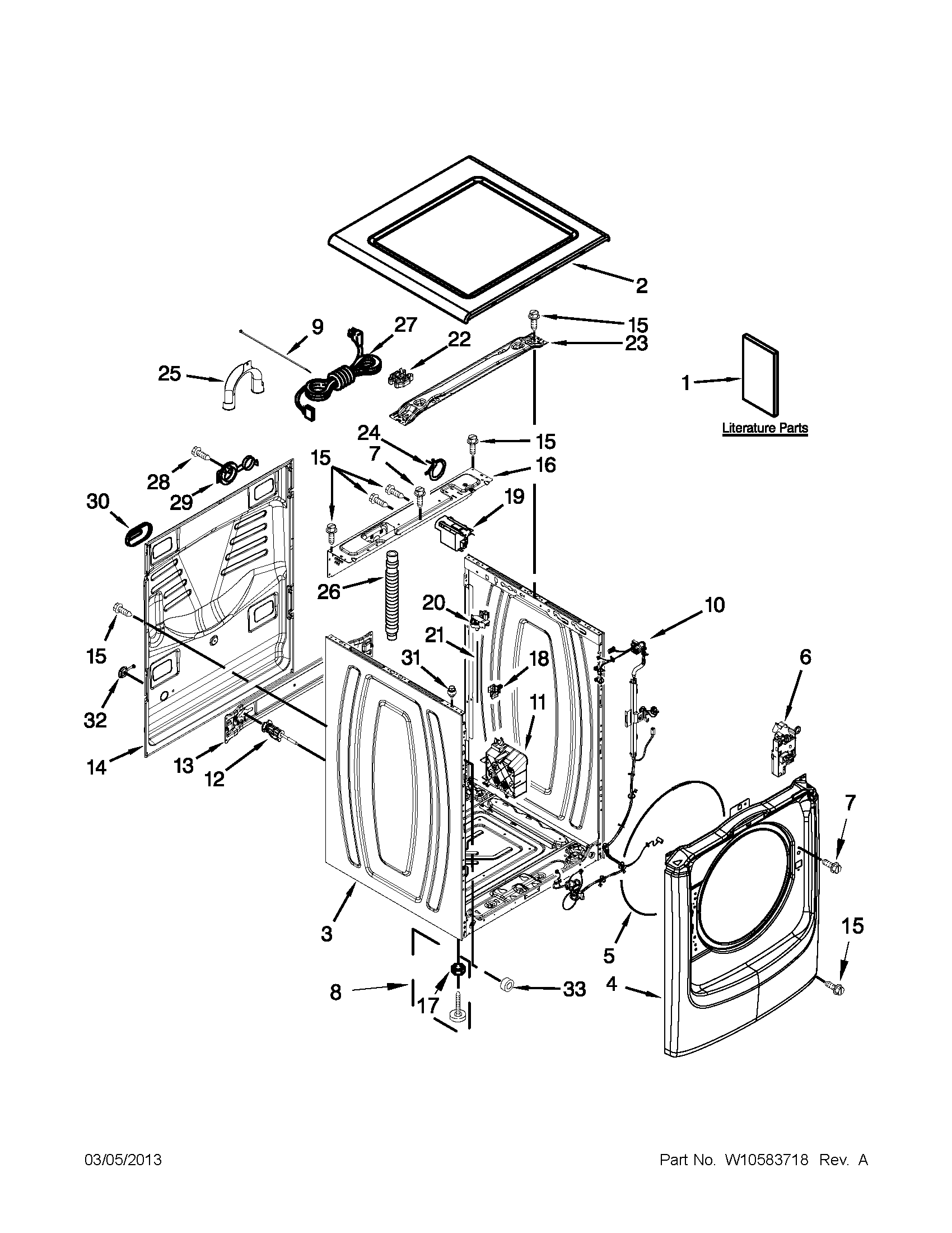 TOP AND CABINET PARTS