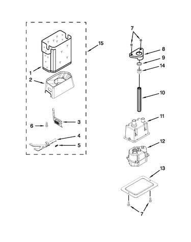 Motor and ice container parts