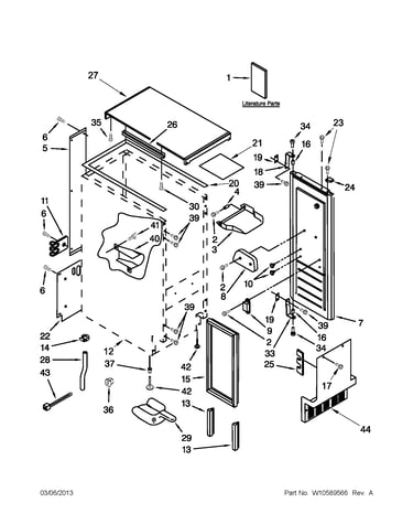 Cabinet liner and door parts