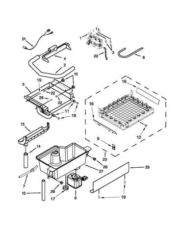 Evaporator, grid, and water parts