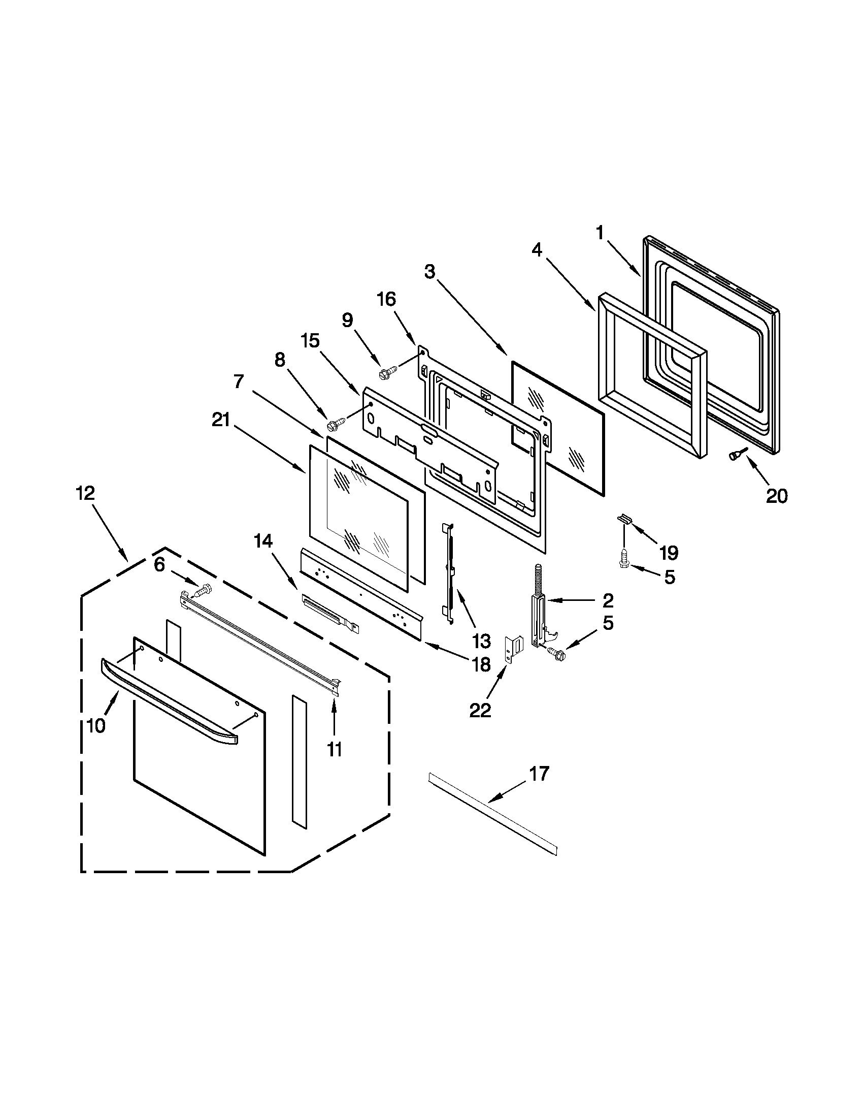 Oven door parts