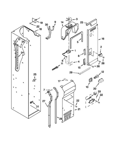 Freezer liner and air flow parts