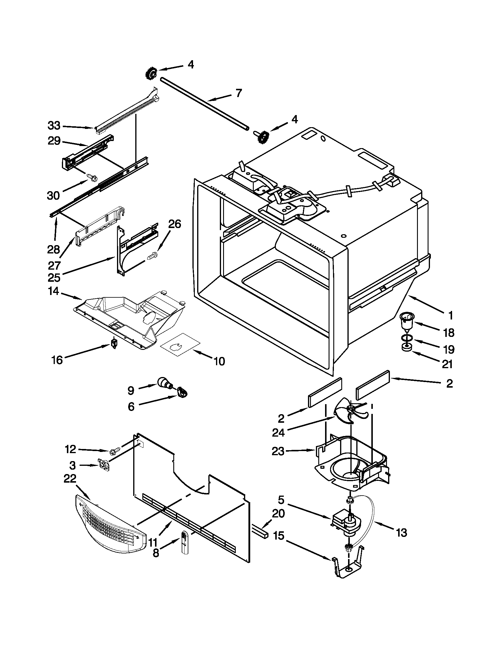 Freezer liner parts