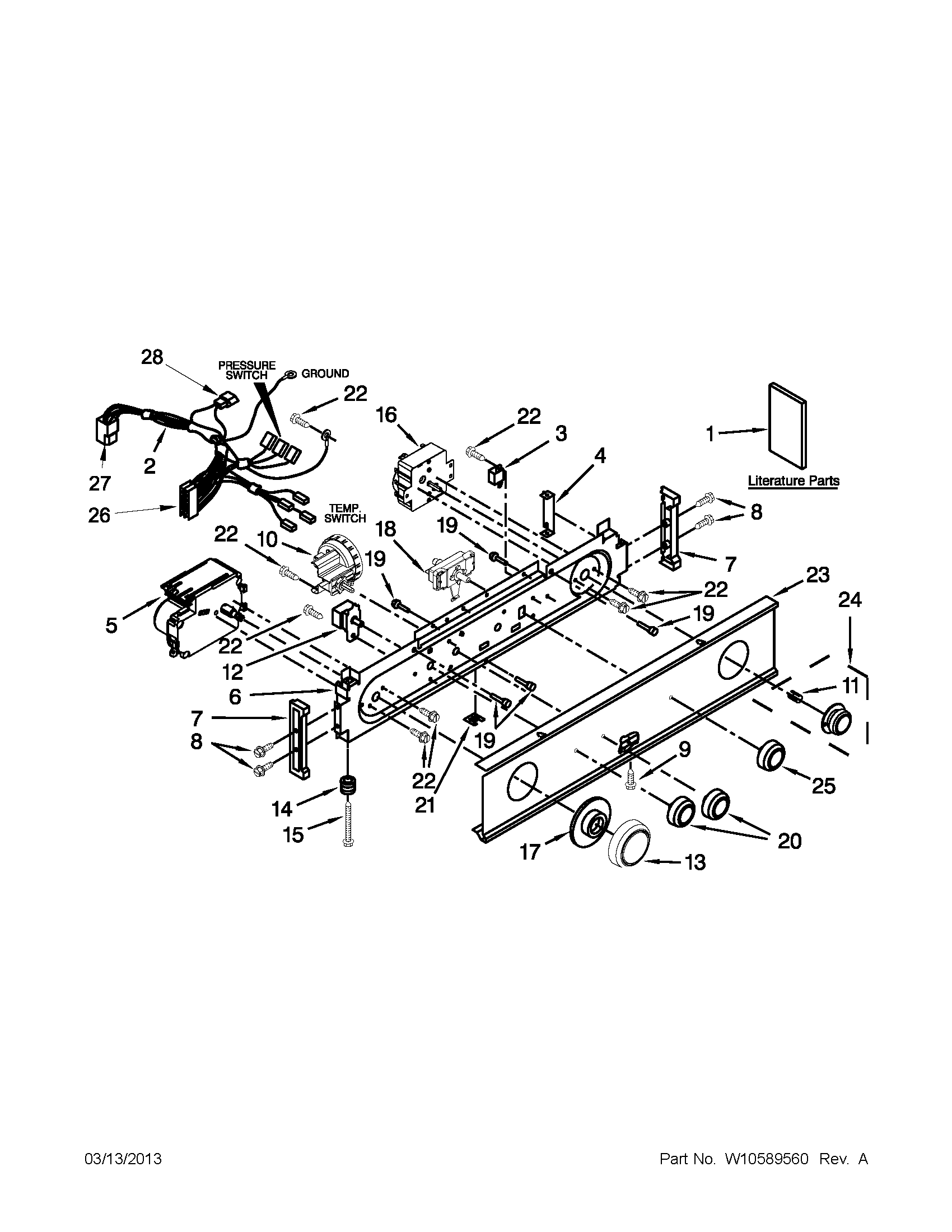 WASHER/DRYER CONTROL PANEL PARTS