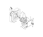 Whirlpool LTE5243DQB dryer front panel and door parts diagram