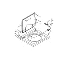 Whirlpool LTE5243DQB washer top and lid parts diagram