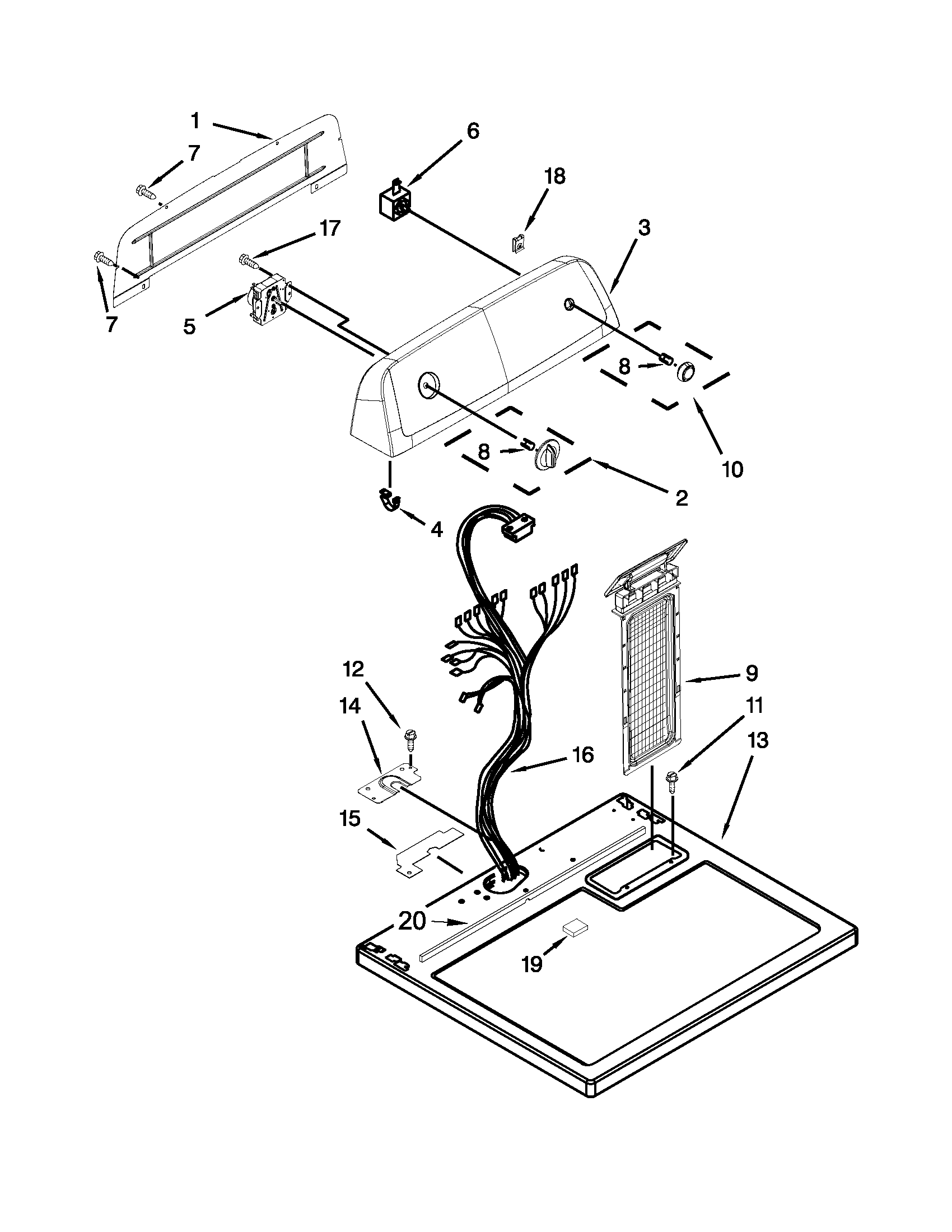Top and console parts