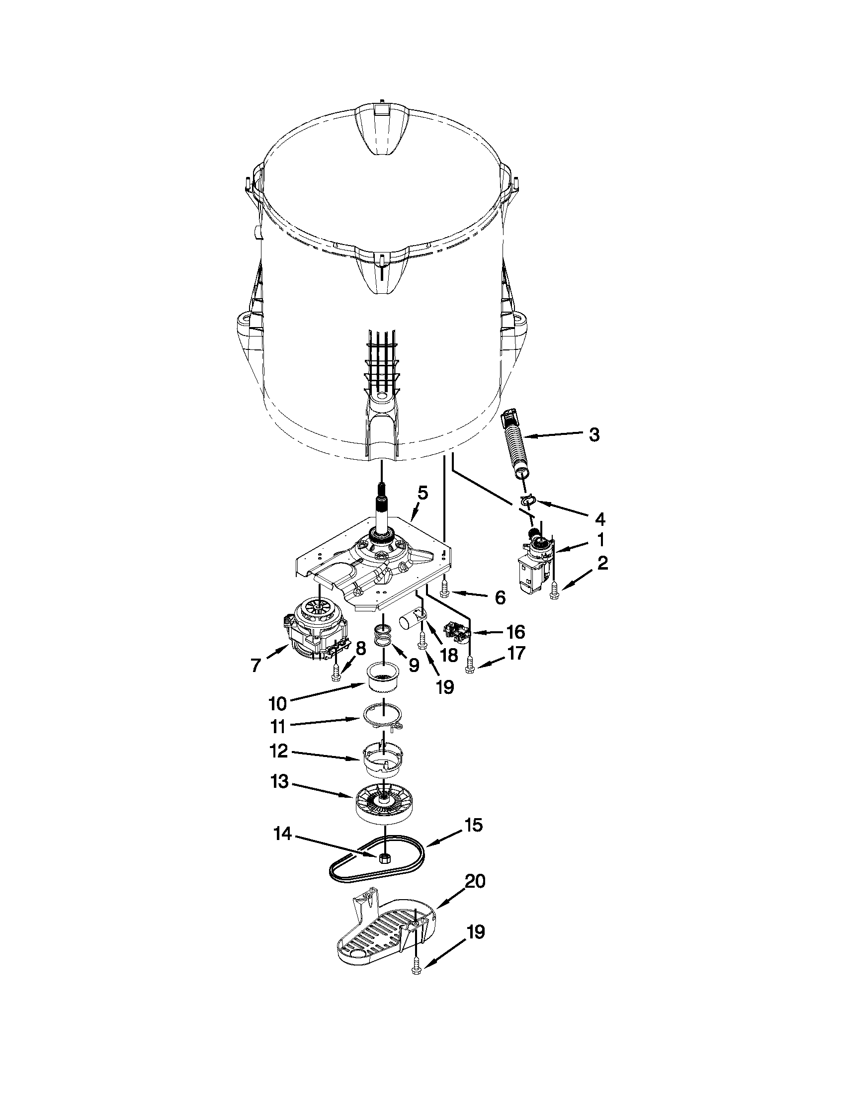 Gearcase, motor and pump parts