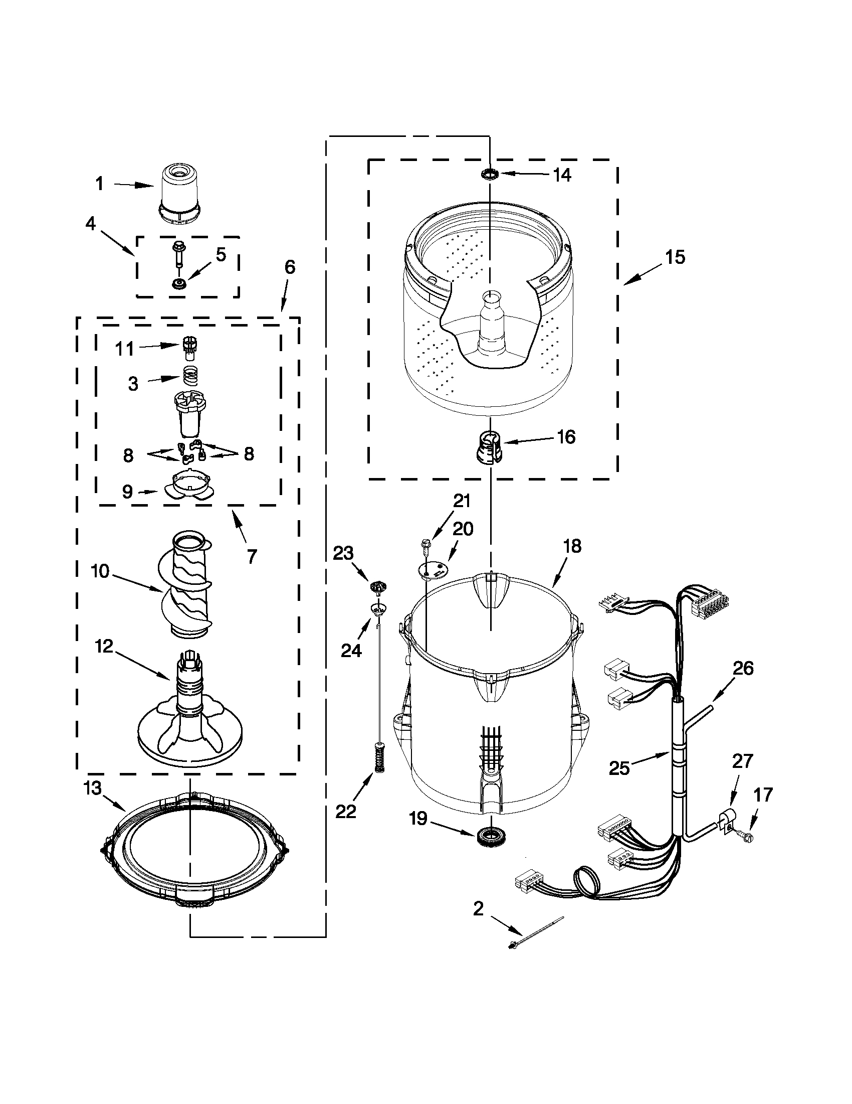 Basket and tub parts