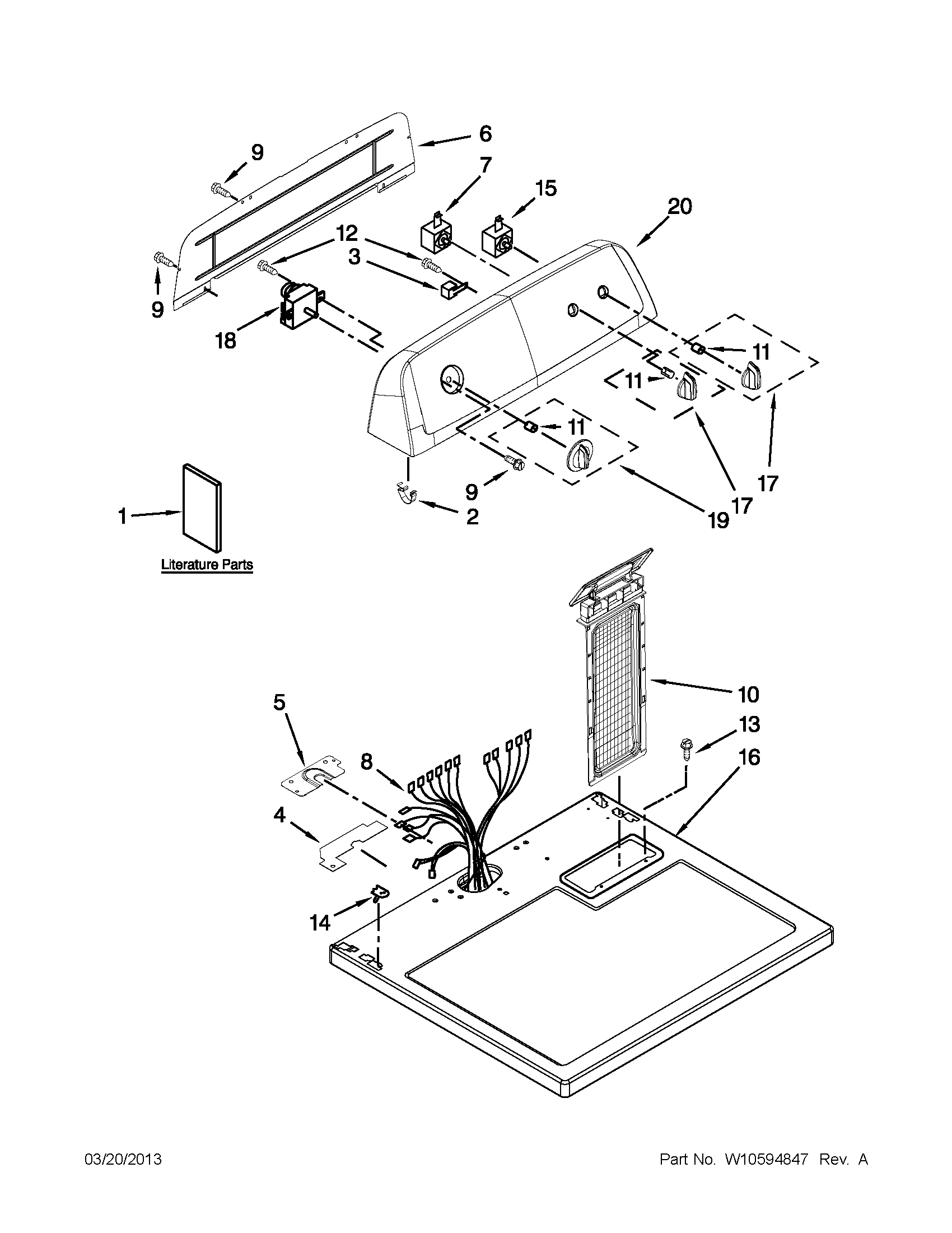 Top and console parts
