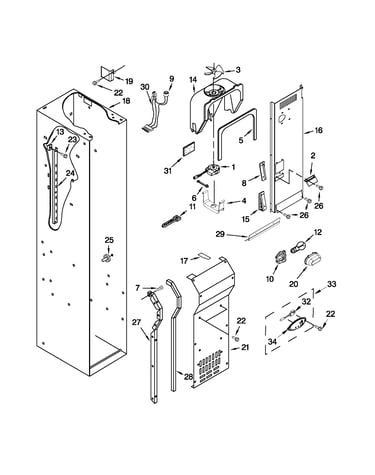 Freezer liner and air flow parts
