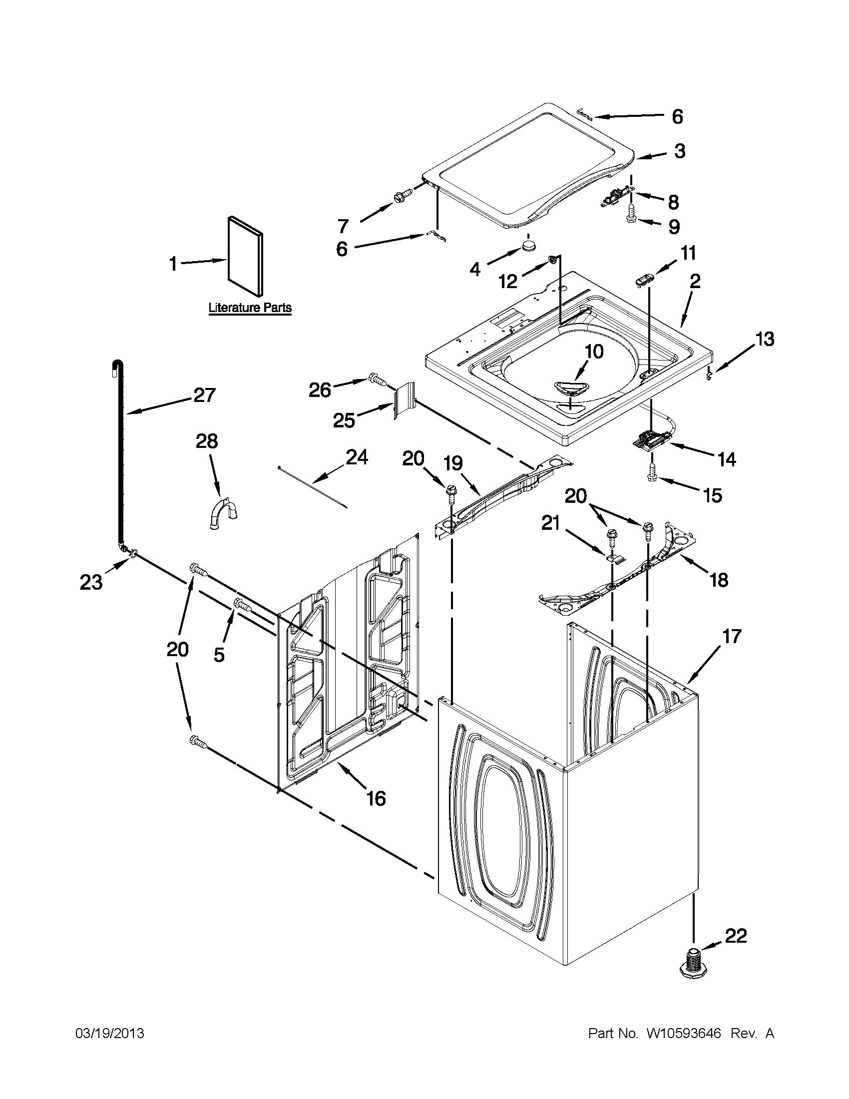 Top and cabinet parts