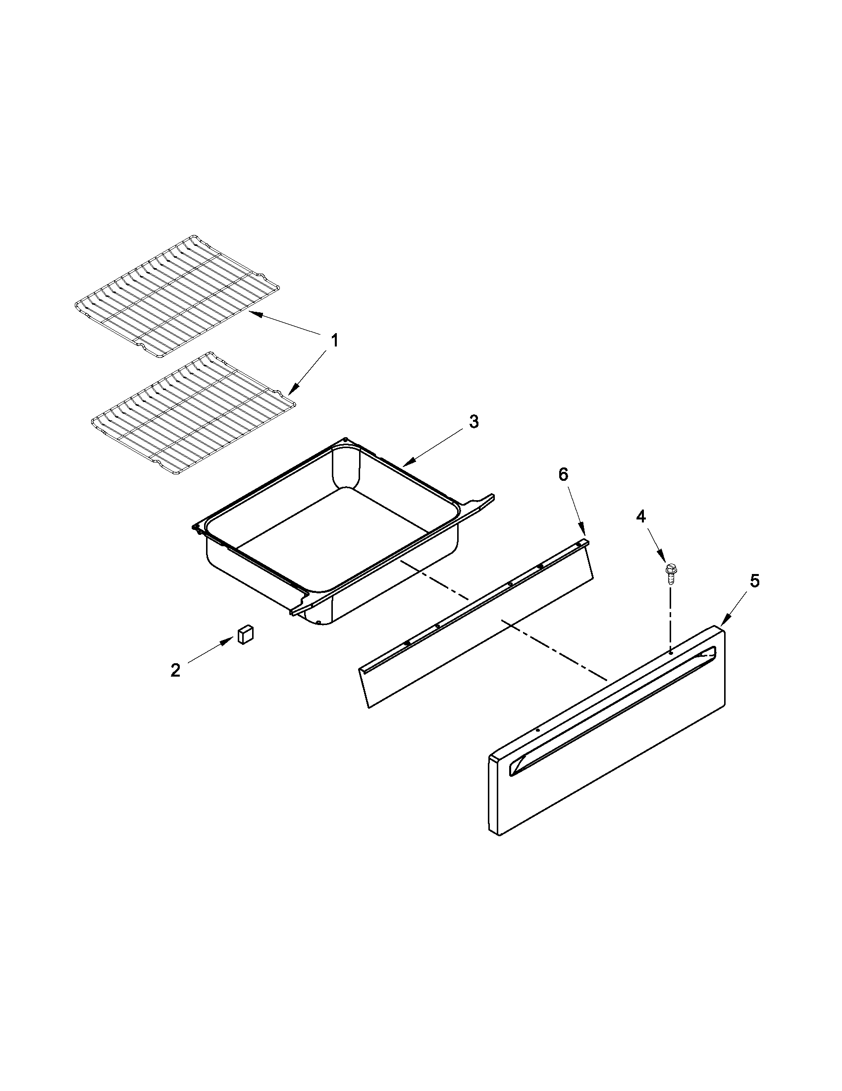 Drawer and rack parts