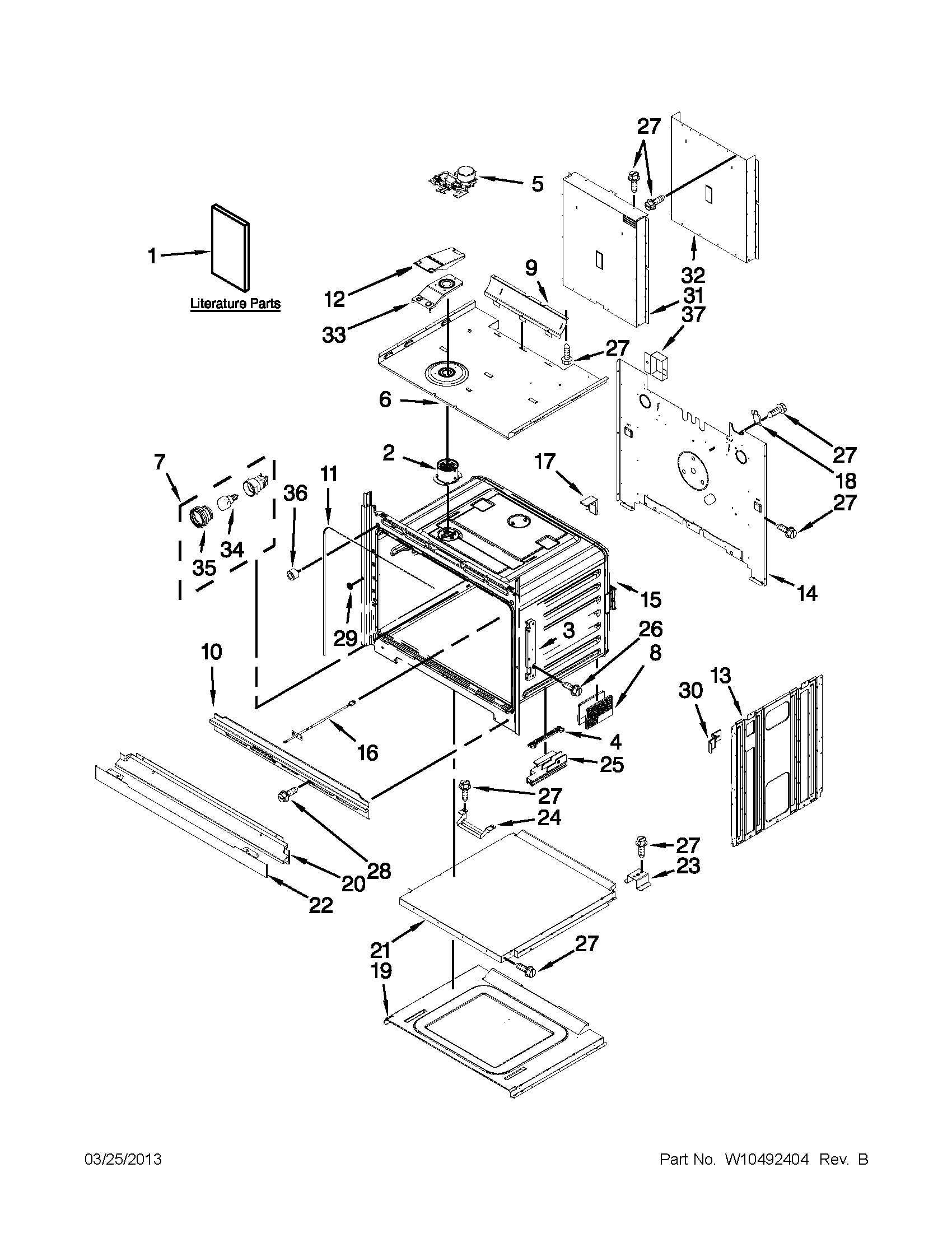 Lower oven parts