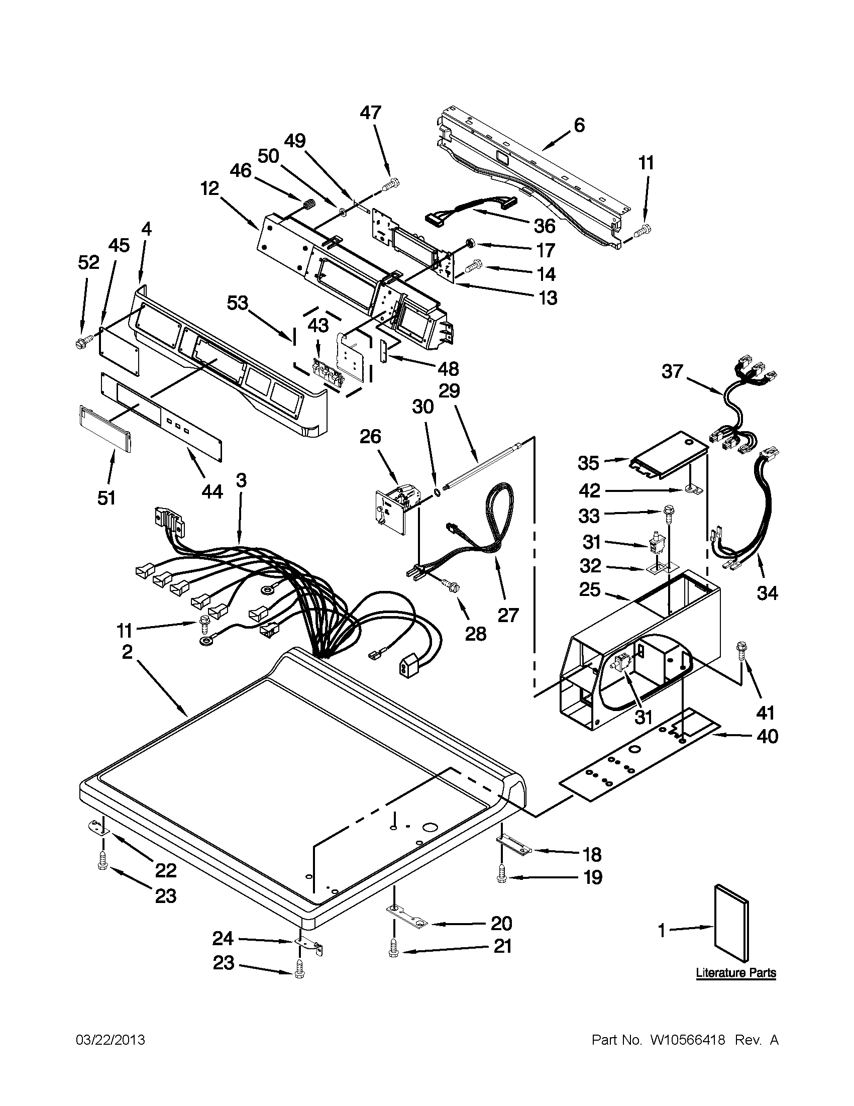 Top and console parts