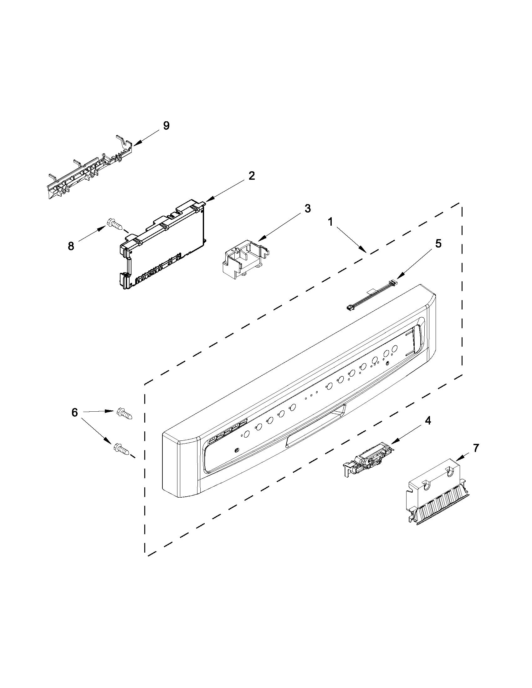 Control panel and latch parts