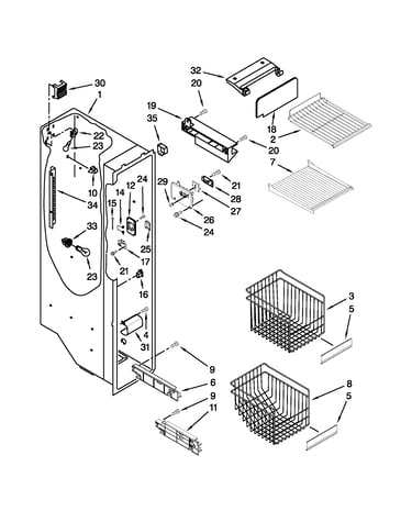Freezer liner parts