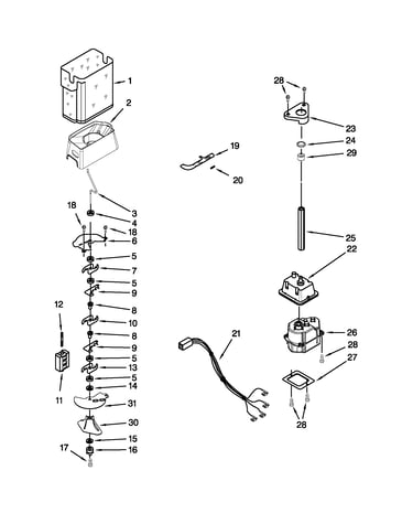 Motor and ice container parts