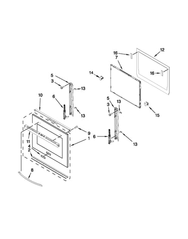 Lower oven door parts