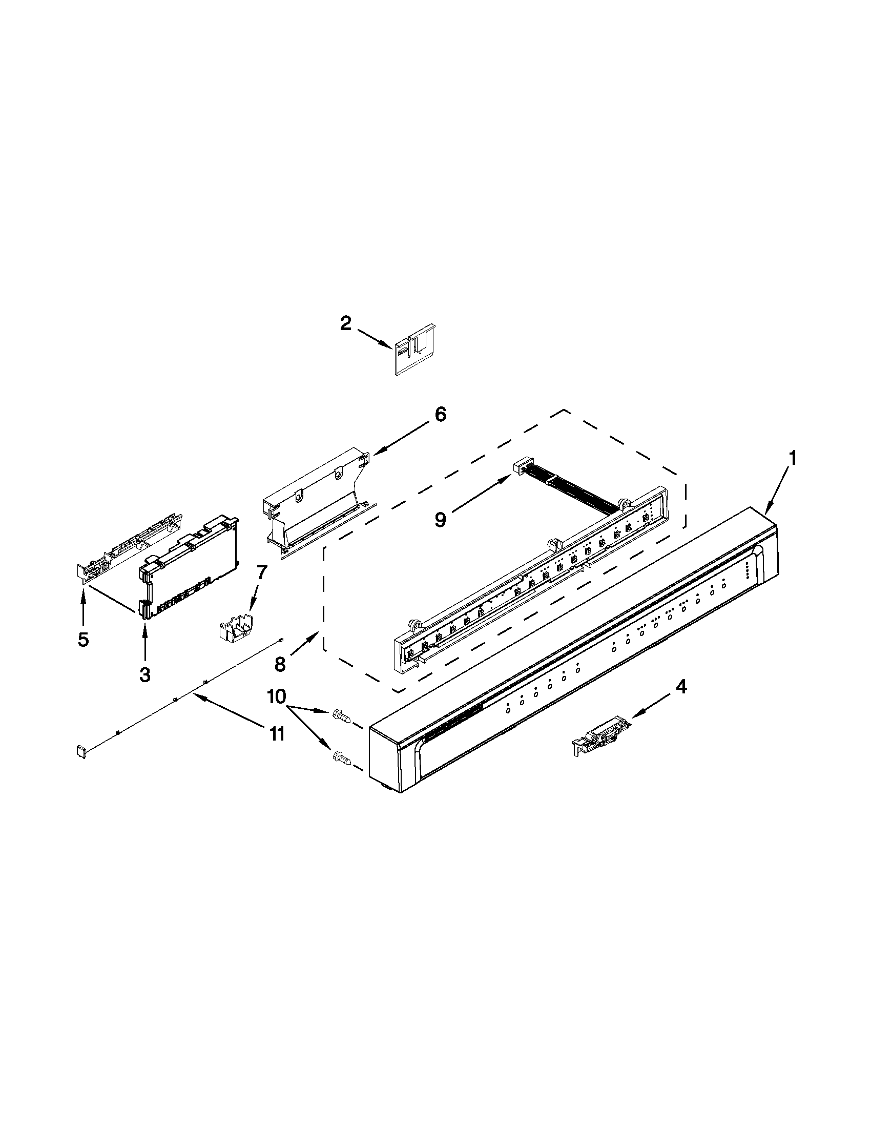 Control panel and latch parts