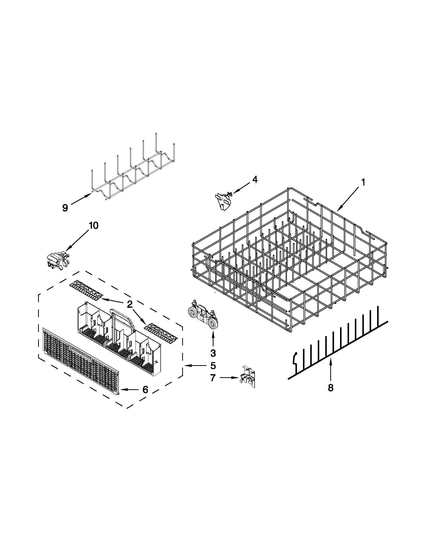 Lower rack parts