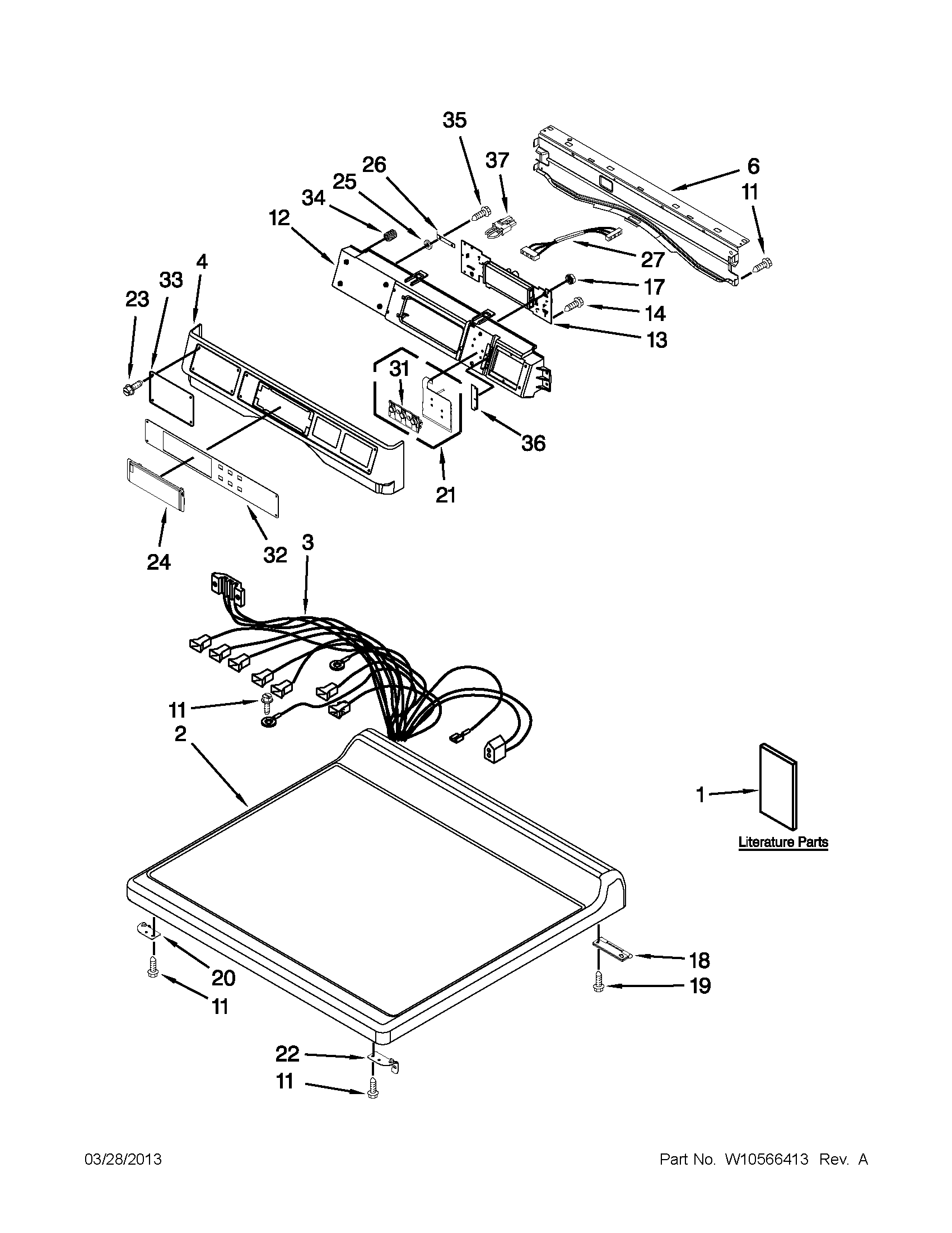 Top and console parts