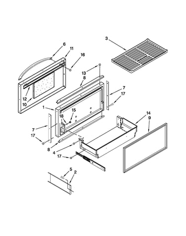 Freezer door and basket parts