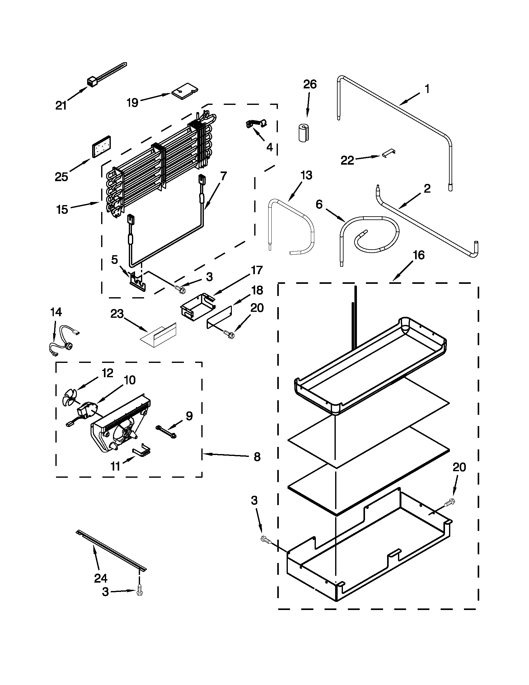 Lower unit and tube parts