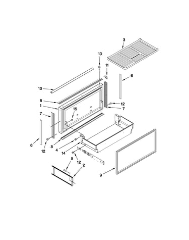 Freezer door and basket parts