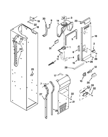 Freezer liner and air flow parts