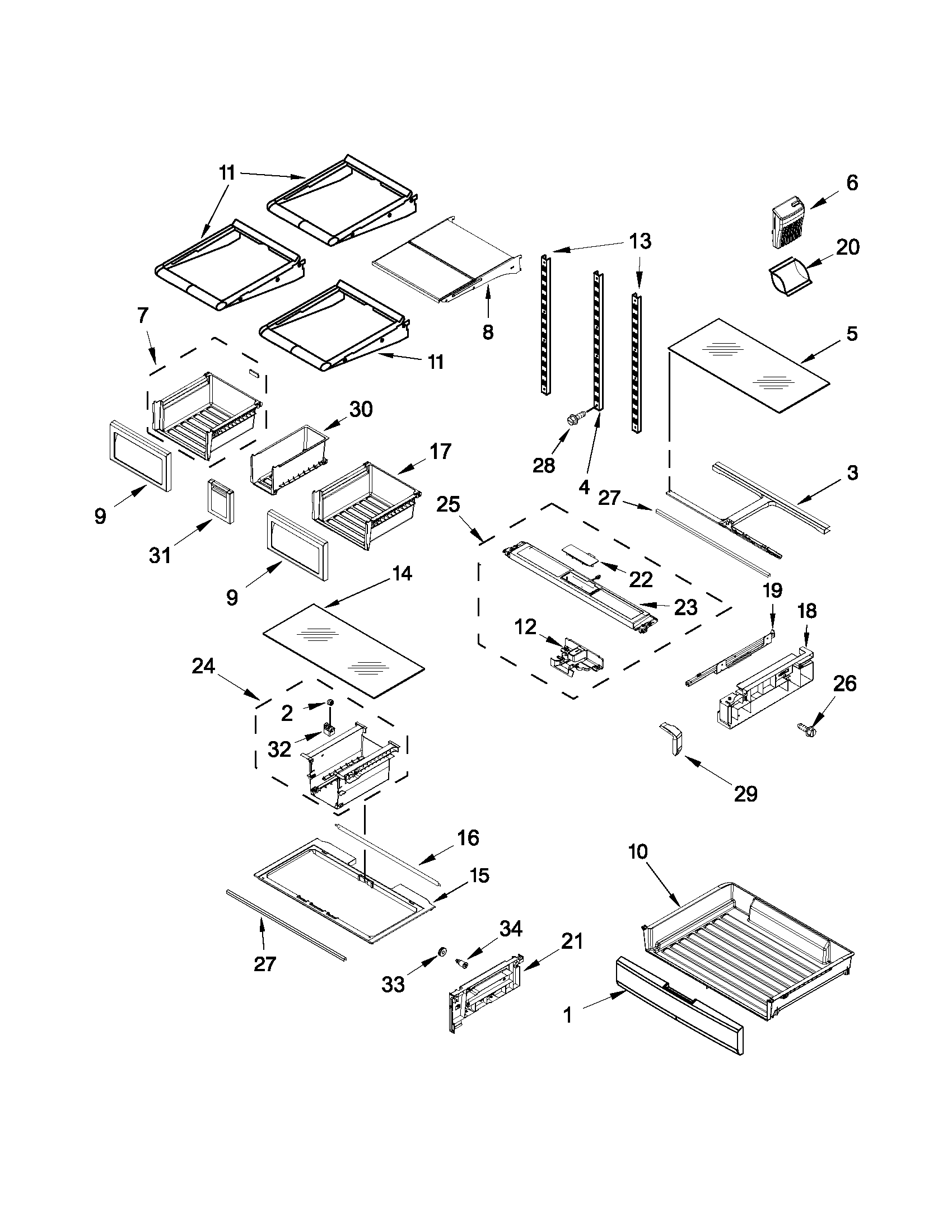 Shelf parts