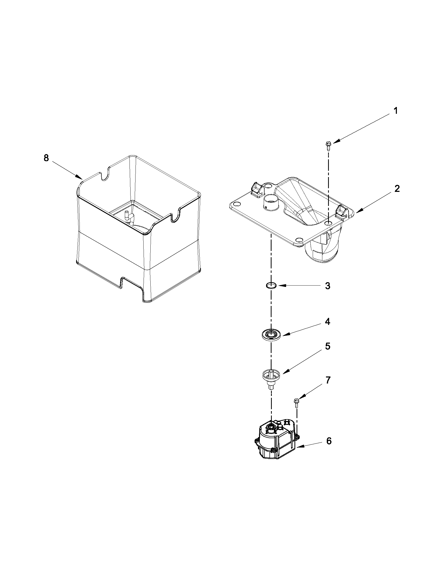 Motor and ice container parts