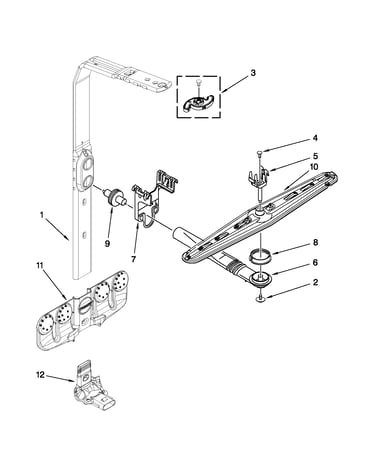 Upper wash and rinse parts