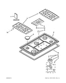 Cooktop, burner and grate parts