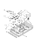 Burner box, gas valves and switches