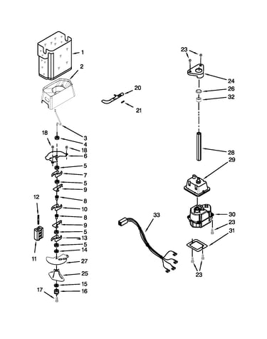 Motor and ice container parts