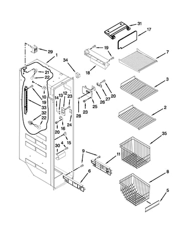 Freezer liner parts