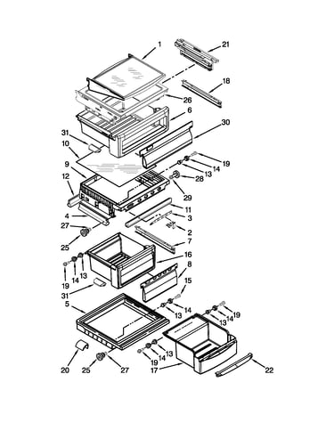 Refrigerator shelf parts