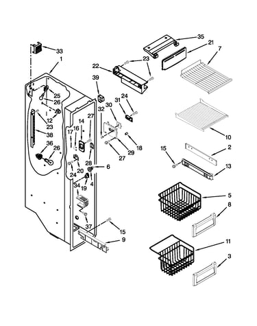 Freezer liner parts