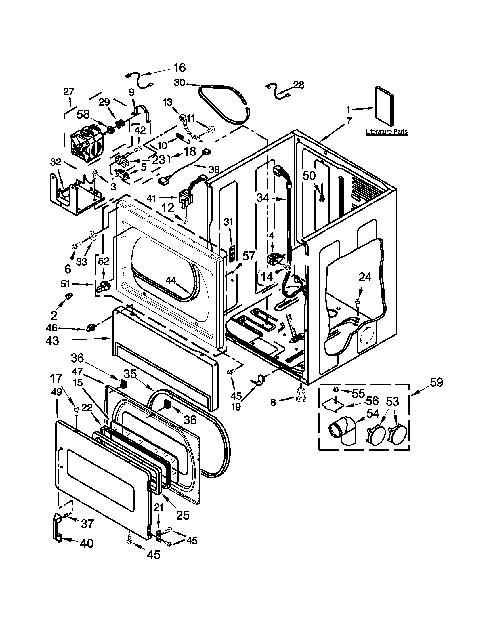 LOWER CABINET AND FRONT PANEL PARTS