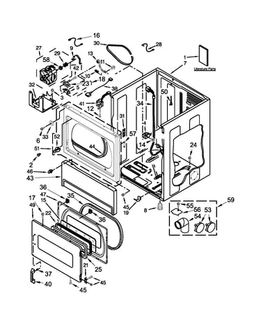 Lower cabinet and front panel parts