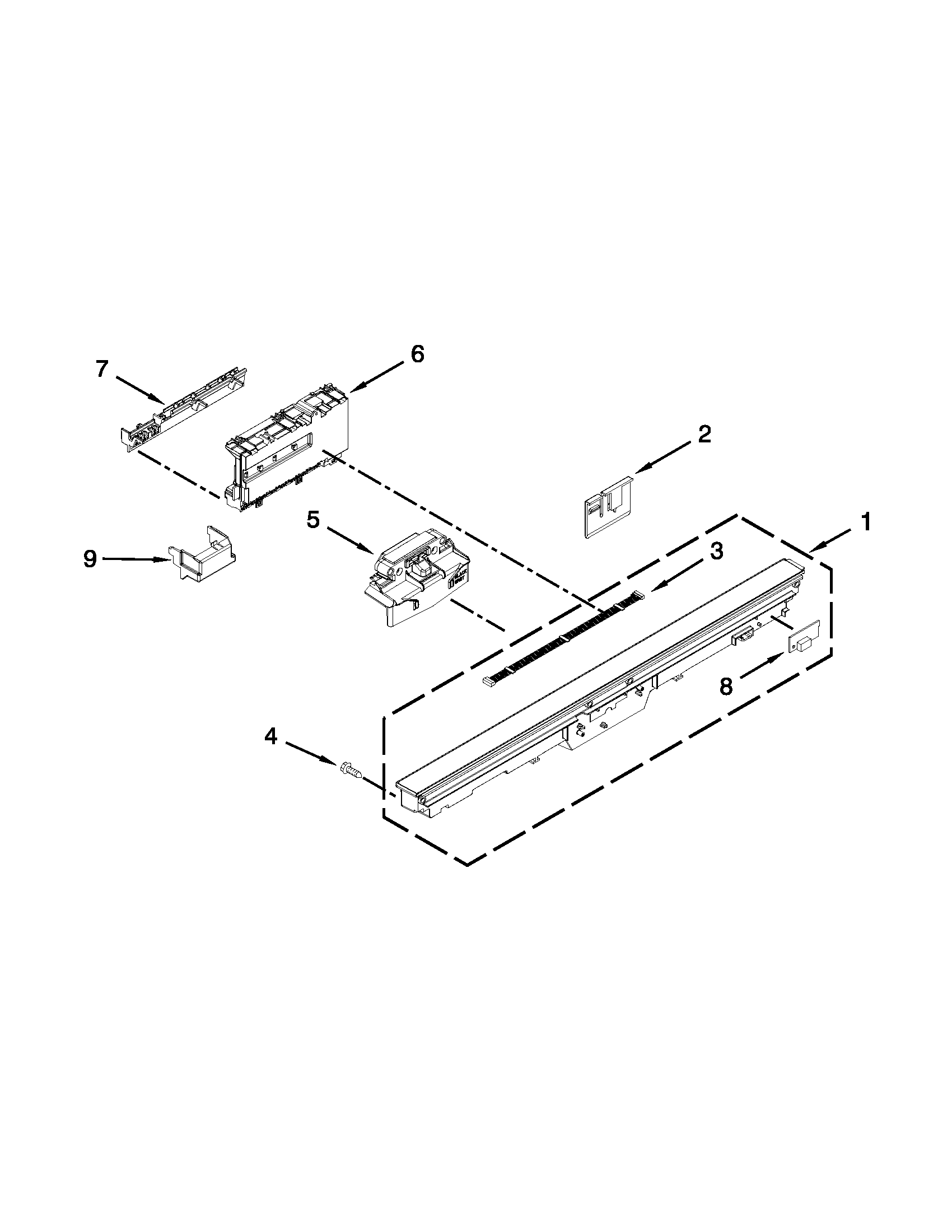 Control panel and latch parts