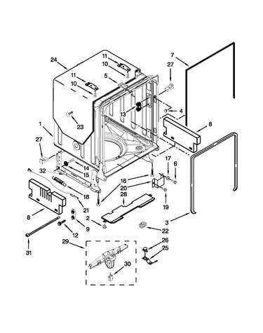 Tub and frame parts
