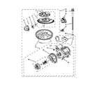 KitchenAid KUDS30FXWH9 pump, washarm and motor parts diagram
