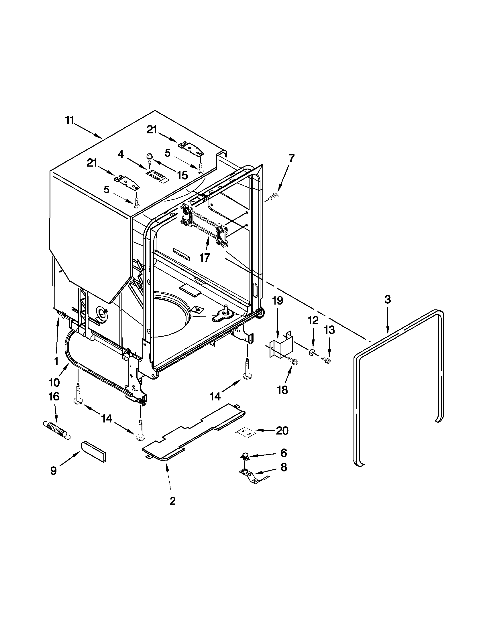 TUB AND FRAME PARTS