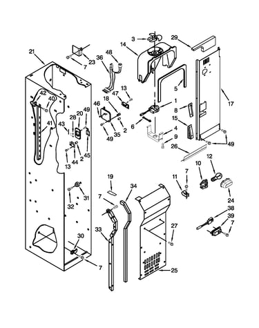 Freezer liner and air flow parts