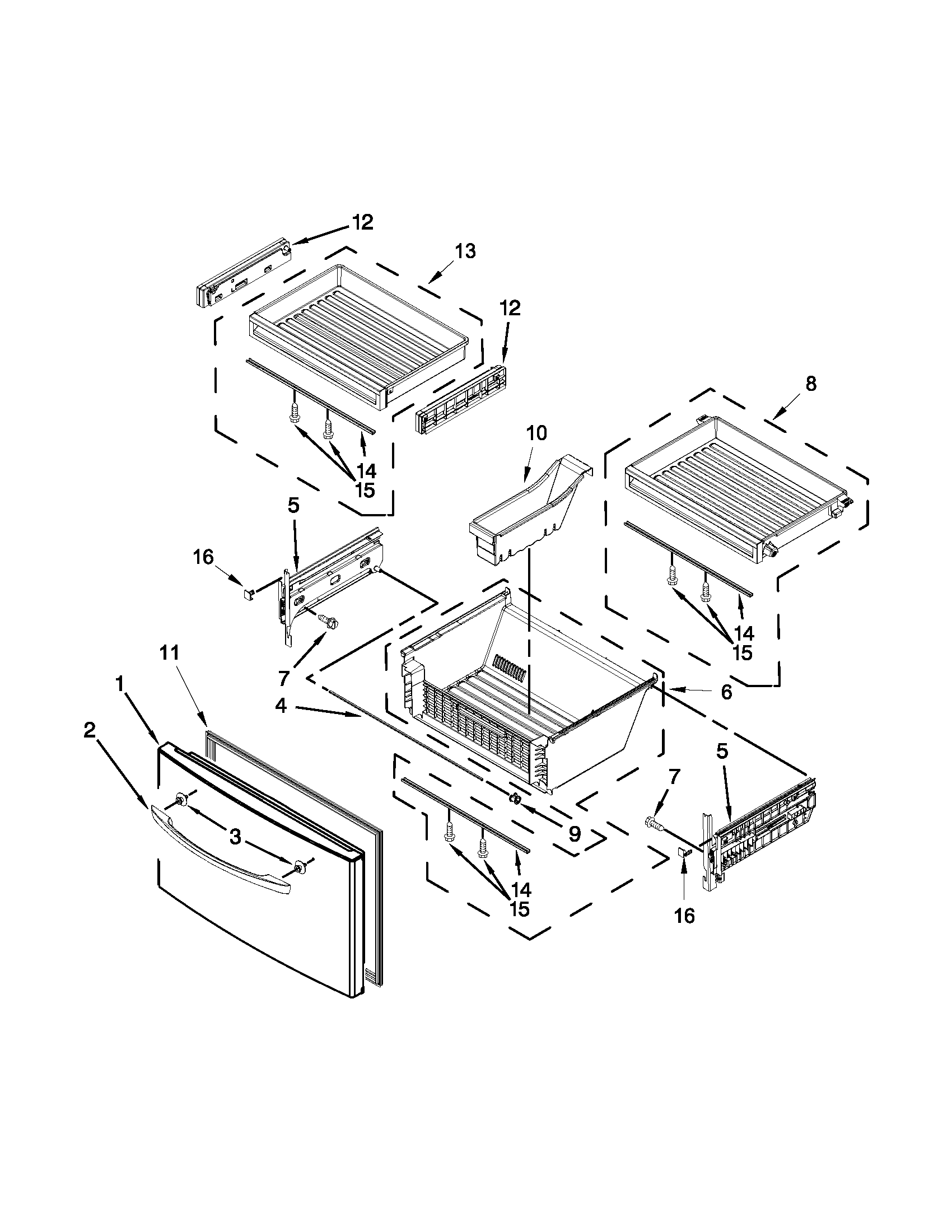 Freezer door parts