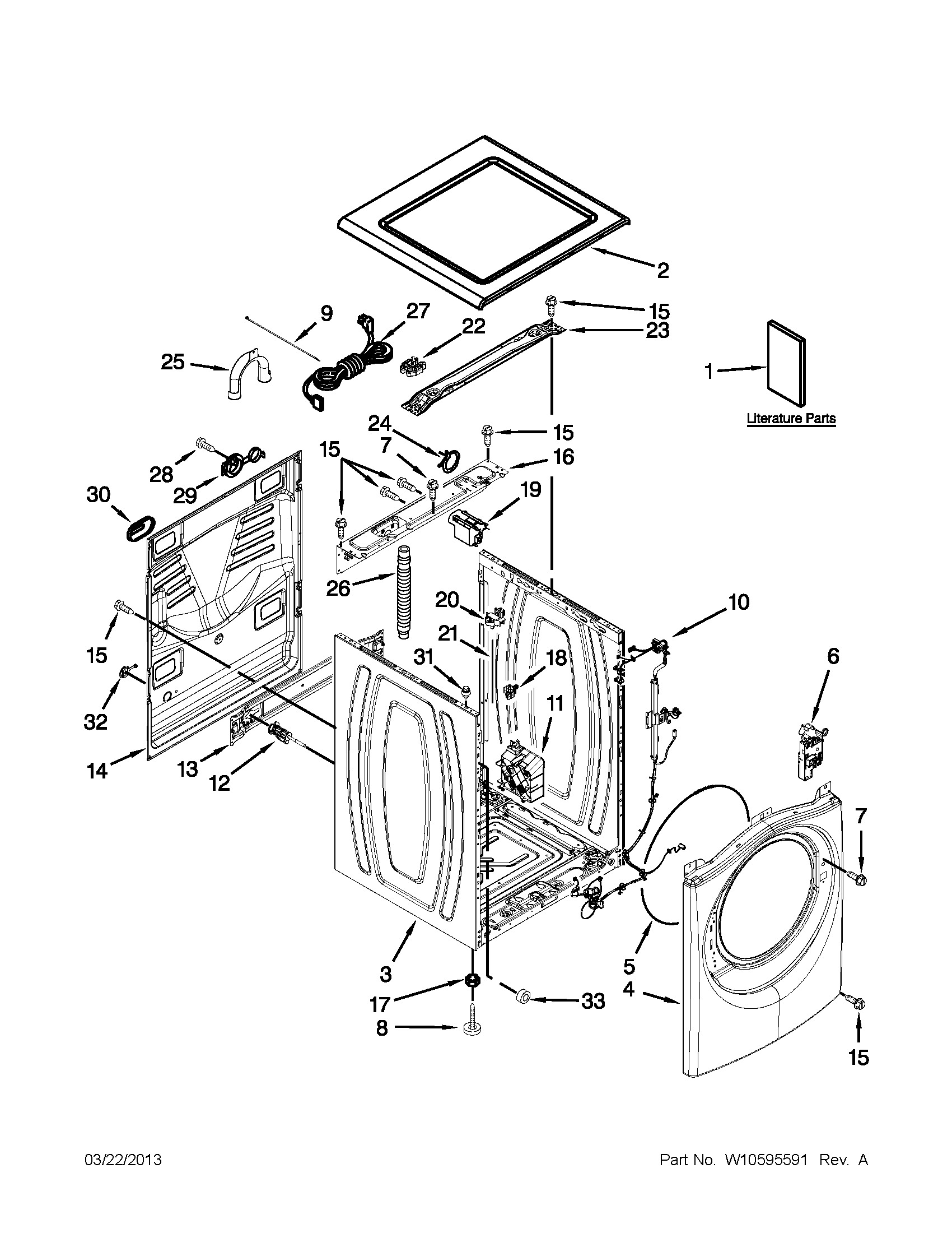 Top and cabinet parts