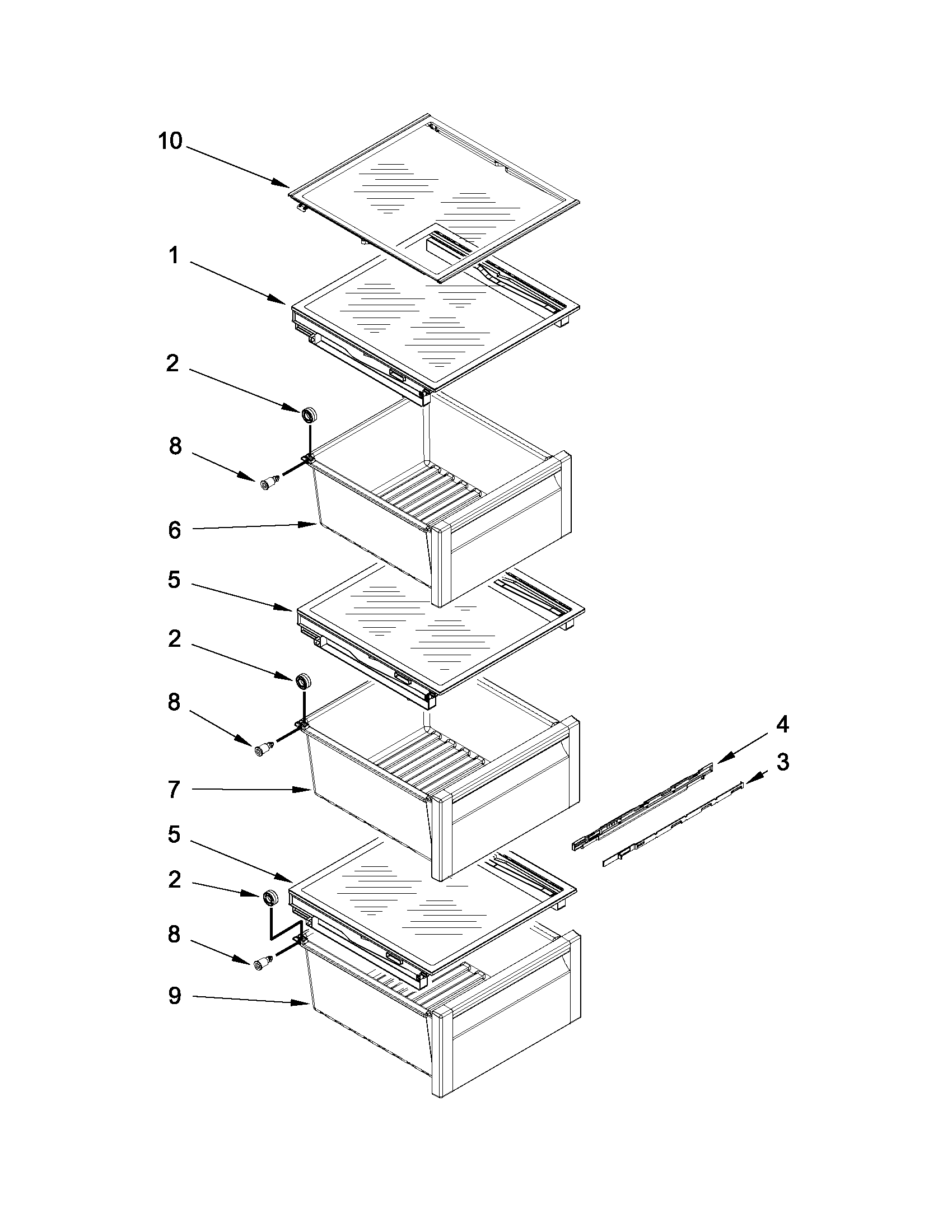 Refrigerator shelf parts